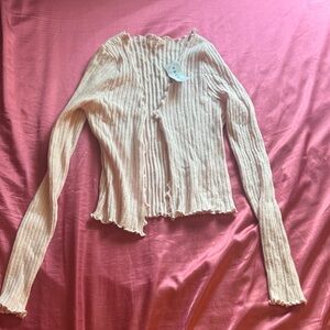Light pink Ribbed Women's pacsun cardigan sweater